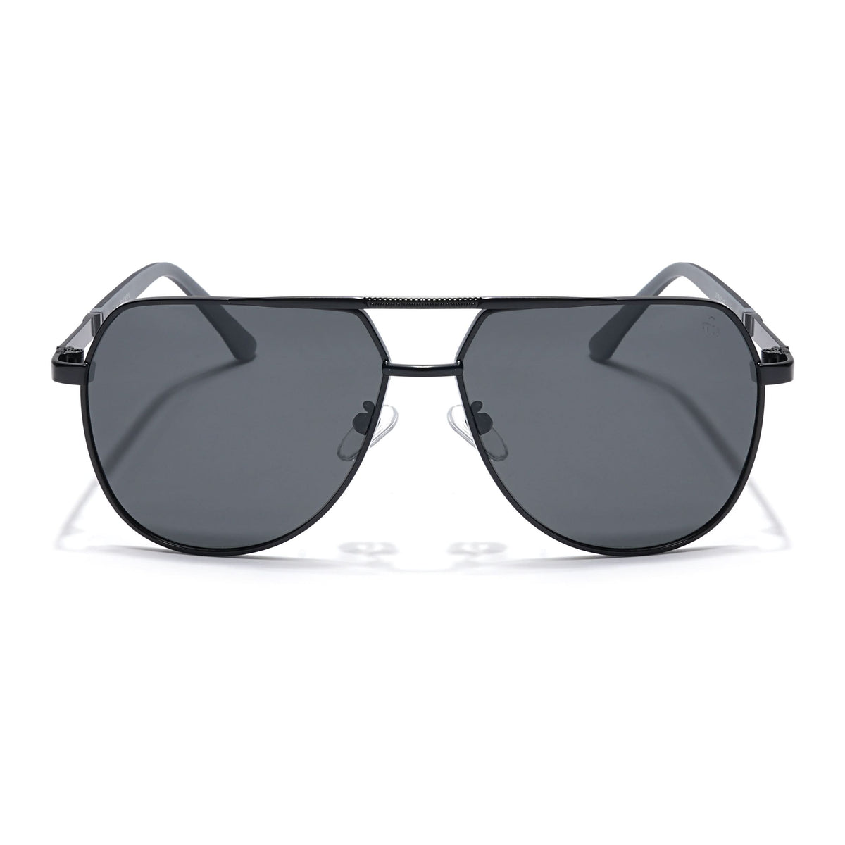 Eyejack Black Aviator Polarized Sunglasses for Men & Women (8008PCL839)