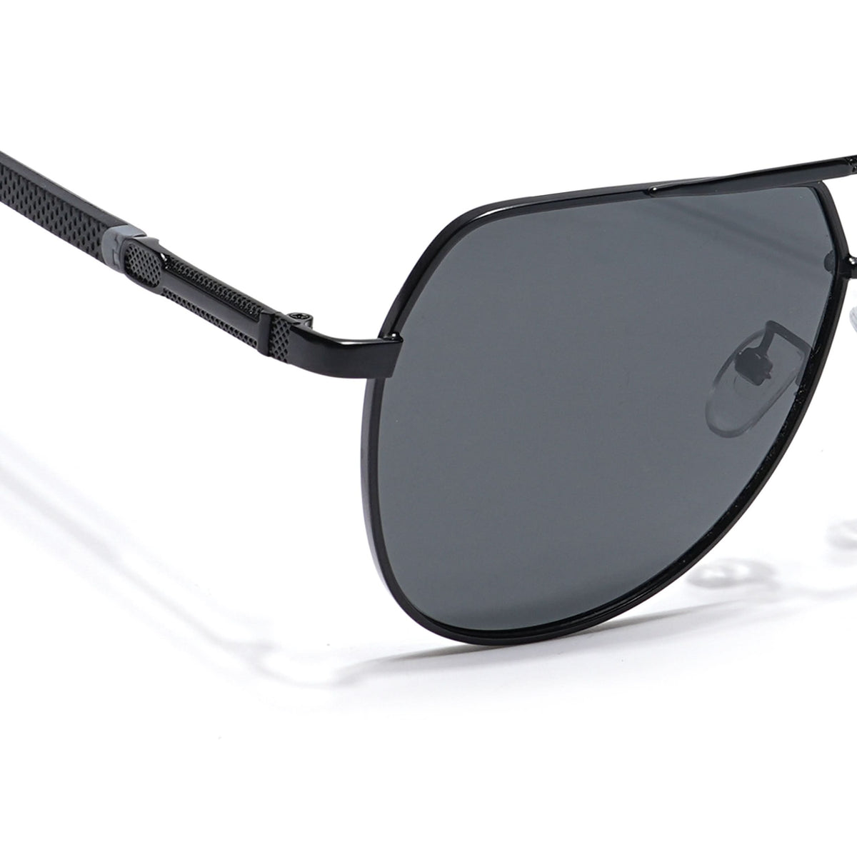 Eyejack Black Aviator Polarized Sunglasses for Men & Women (8008PCL839)