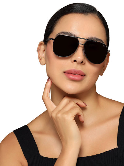 Eyejack Grey Aviator Polarized Sunglasses for Men & Women (8008PCL840)