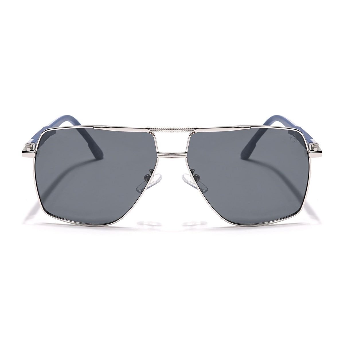 Eyejack Aviator Polarized Sunglasses for Men & Women (Black Lens | Sliver Frame - 8015PCL825)