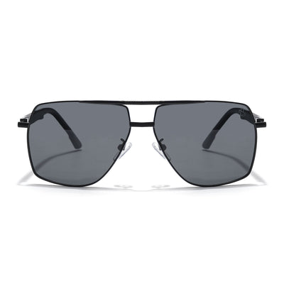 Eyejack Aviator Polarized Sunglasses for Men & Women (Black Lens | Black Frame - 8015PCL752)