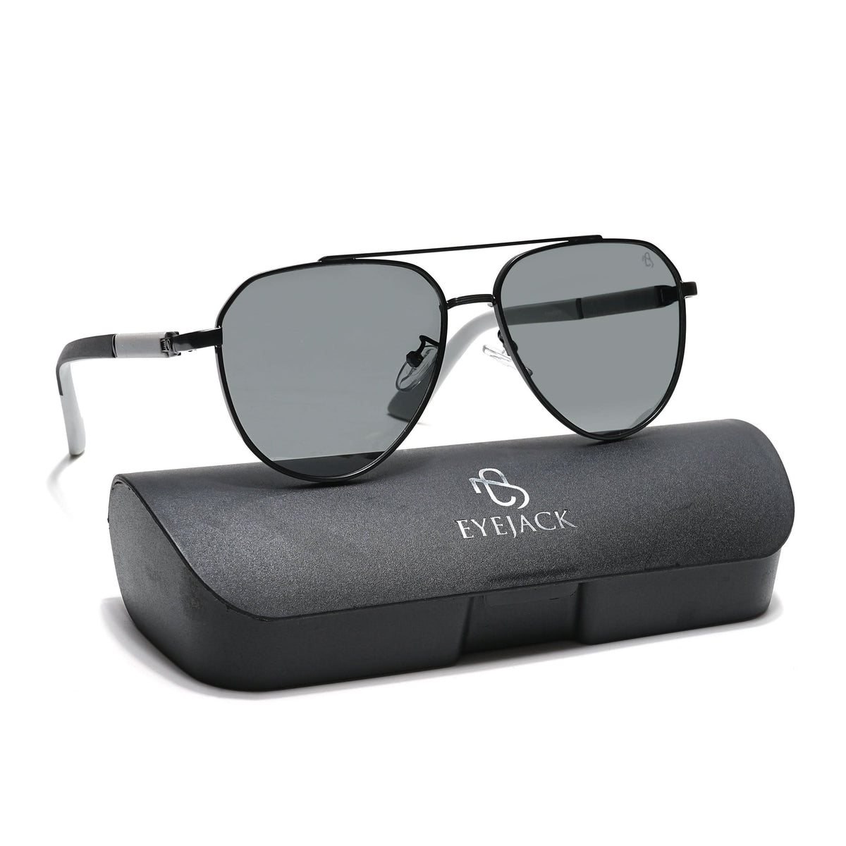 Rover - Black Aviator Polarized Sunglasses (8017PCL876)