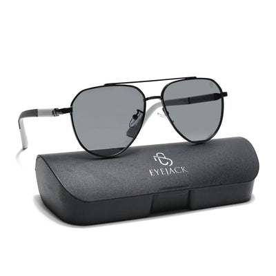 Rover - Black Aviator Polarized Sunglasses (8017PCL876)