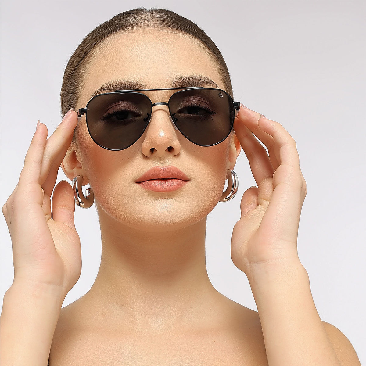 Rover - Black Aviator Polarized Sunglasses (8017PCL876)