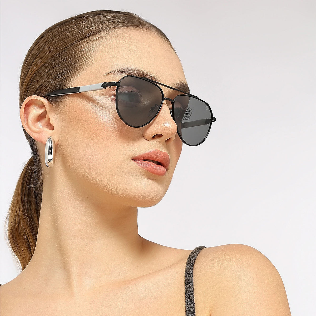Rover - Black Aviator Polarized Sunglasses (8017PCL876)