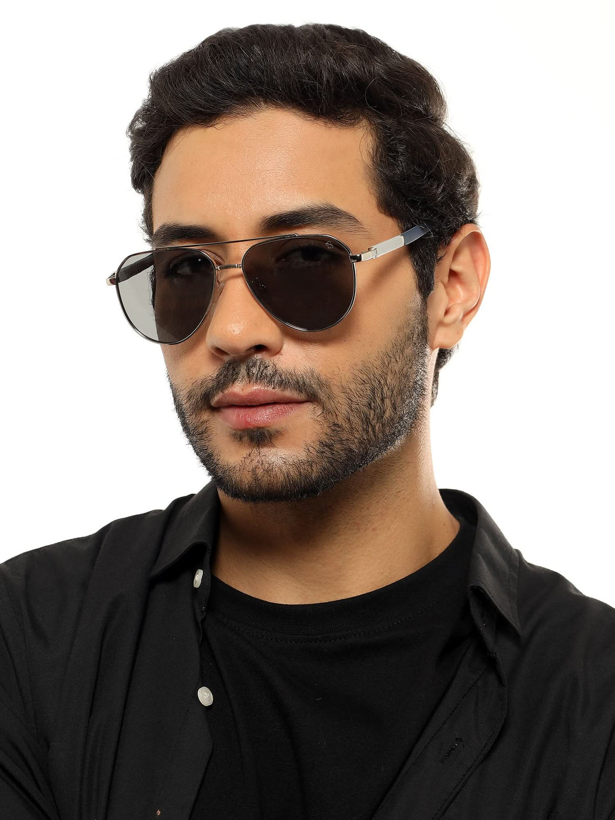 Rover - Silver Aviator Polarized Sunglasses (8017PCL877)