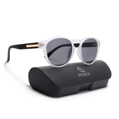 Eyejack Grey Round Sunglasses for Men & Women (8018CL1049)