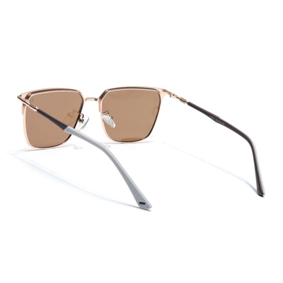Valor - Square Polarized Sunglasses (Brown Lens | Rose Golden Frame - 8021PCL777)