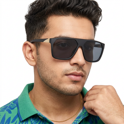 Eyejack Black Wayfarer Sunglasses for Men & Women (8024CL1050)
