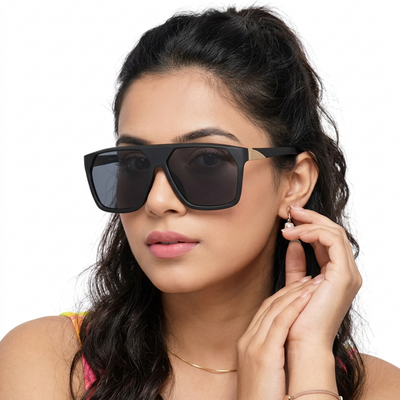 Eyejack Black Wayfarer Sunglasses for Men & Women (8024CL1050)