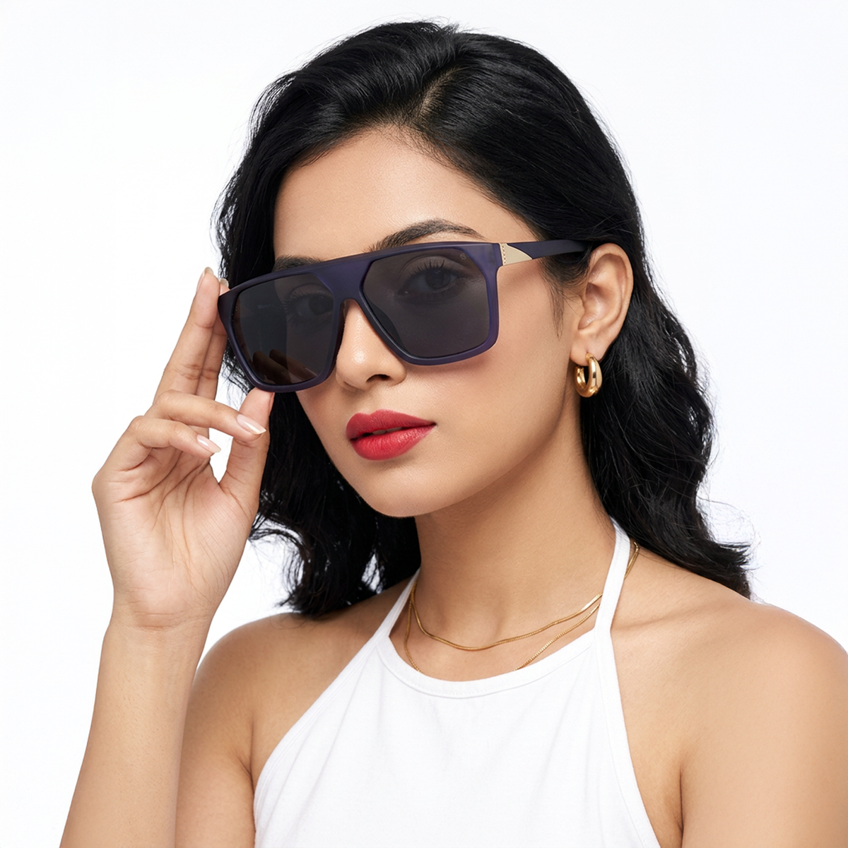 Eyejack Blue Wayfarer Sunglasses for Men & Women (8024CL1051)