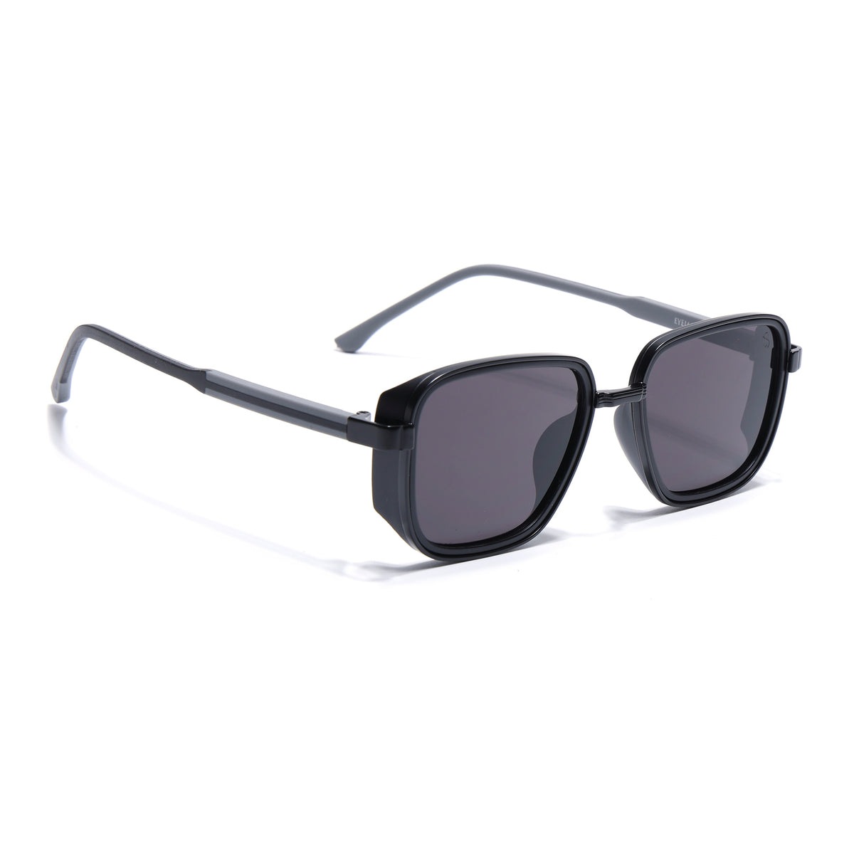 Eyejack Black Square Sunglasses for Men & Women (80809CL2128)