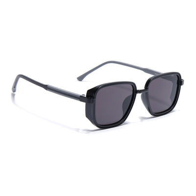 Eyejack Black Square Sunglasses for Men & Women (80809CL2128)