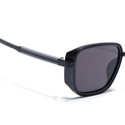 Eyejack Black Square Sunglasses for Men & Women (80809CL2128)