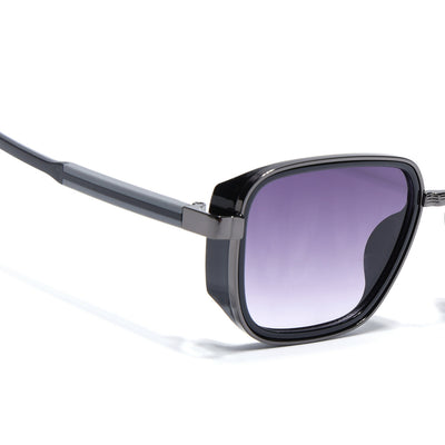 Eyejack Dark Grey Square Sunglasses for Men & Women (80809CL2129)