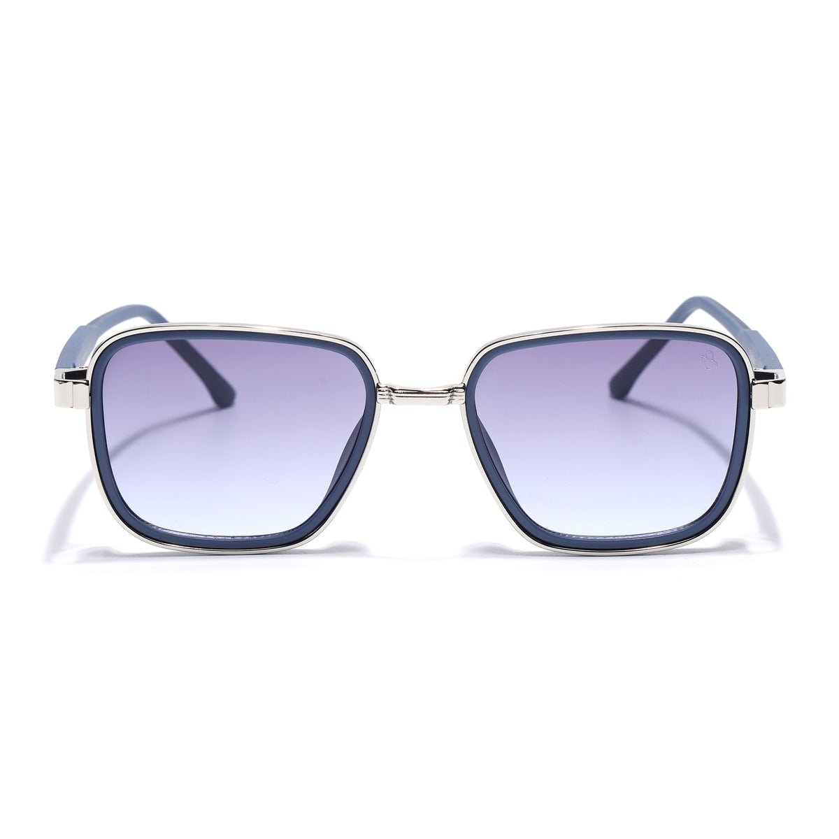 Eyejack Silver & Blue Square Sunglasses for Men & Women (80809CL2130)