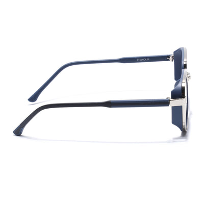 Eyejack Silver & Blue Square Sunglasses for Men & Women (80809CL2130)