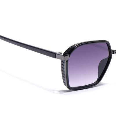 Eyejack Dark Grey Hexagonal Sunglasses for Men & Women (80745CL2133)
