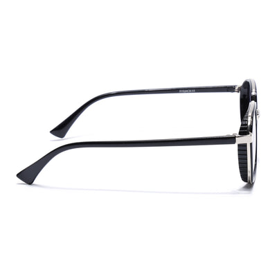 Eyejack Silver & Black Hexagonal Sunglasses for Men & Women (80745CL2134)