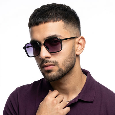Eyejack Dark Grey Hexagonal Sunglasses for Men & Women (80745CL2133)