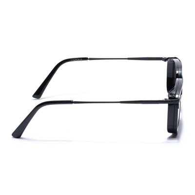 Eyejack Black Rectangle Sunglasses for Men & Women (80768CL2131)