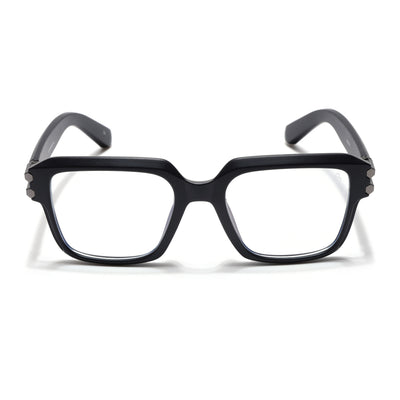 Eyejack Wolf Matt Black Square Eyeglasses for Men & Women (82110FCL1303-C2)
