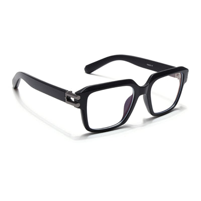 Eyejack Wolf Matt Black Square Eyeglasses for Men & Women (82110FCL1303-C2)