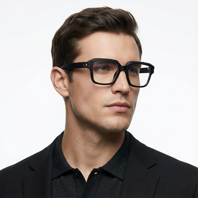 Eyejack Wolf Matt Black Square Eyeglasses for Men & Women (82110FCL1303-C2)