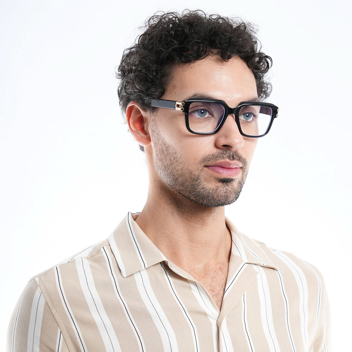 Eyejack Wolf Shine Black Square Eyeglasses for Men & Women (82110CL586-C1)