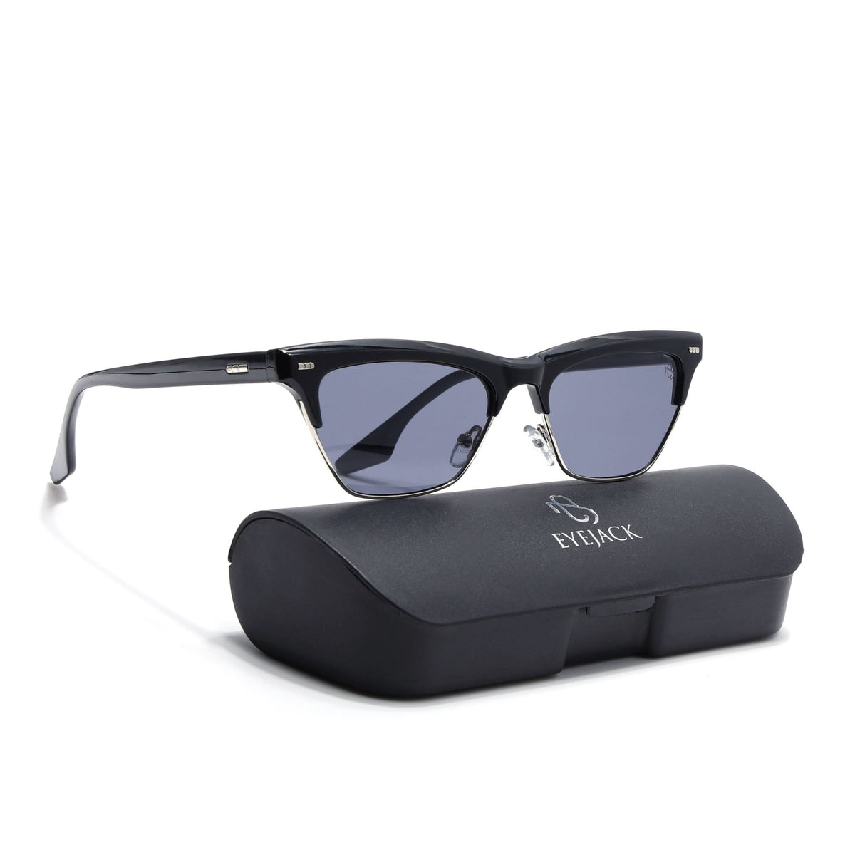 Eyejack Shine Black Cateye Sunglasses for Women (8583CL1249)