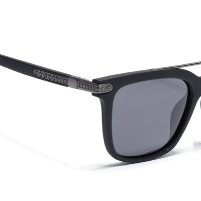 Eyejack Black Wayfarer Polarized Sunglasses for Men & Women (868PCL2137)