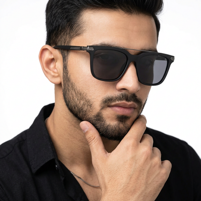 Eyejack Black Wayfarer Polarized Sunglasses for Men & Women (868PCL2137)