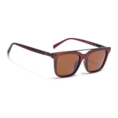 Eyejack Brown Wayfarer Polarized Sunglasses for Men & Women (868PCL2139)