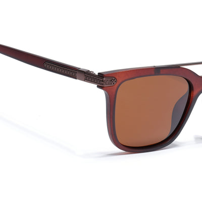 Eyejack Brown Wayfarer Polarized Sunglasses for Men & Women (868PCL2139)