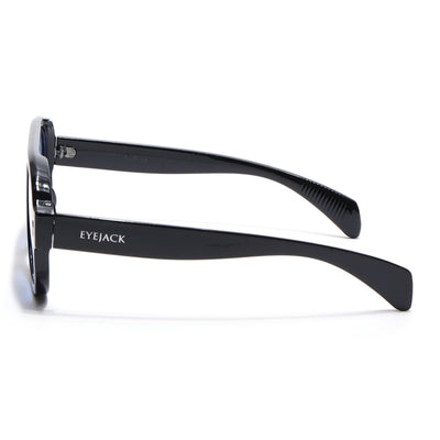 Eyejack Black Oversize Sunglasses for Men & Women (8821CL1096)