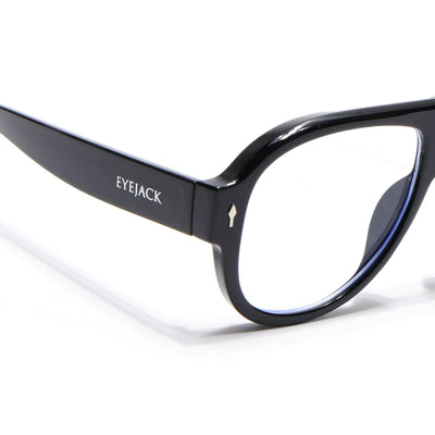 Eyejack Black Oversize Sunglasses for Men & Women (8821CL1097)