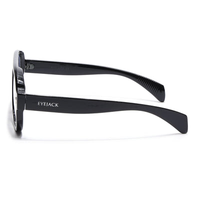 Eyejack Black Oversize Sunglasses for Men & Women (8821CL1097)