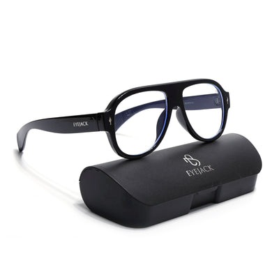 Eyejack Black Oversize Sunglasses for Men & Women (8821CL1097)