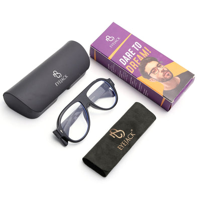 Eyejack Black Oversize Sunglasses for Men & Women (8821CL1097)