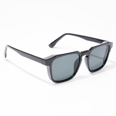 Eyejack Square Sunglasses for Men & Women (Black Lens | Shine Black Frame - 89133CL547-C1)