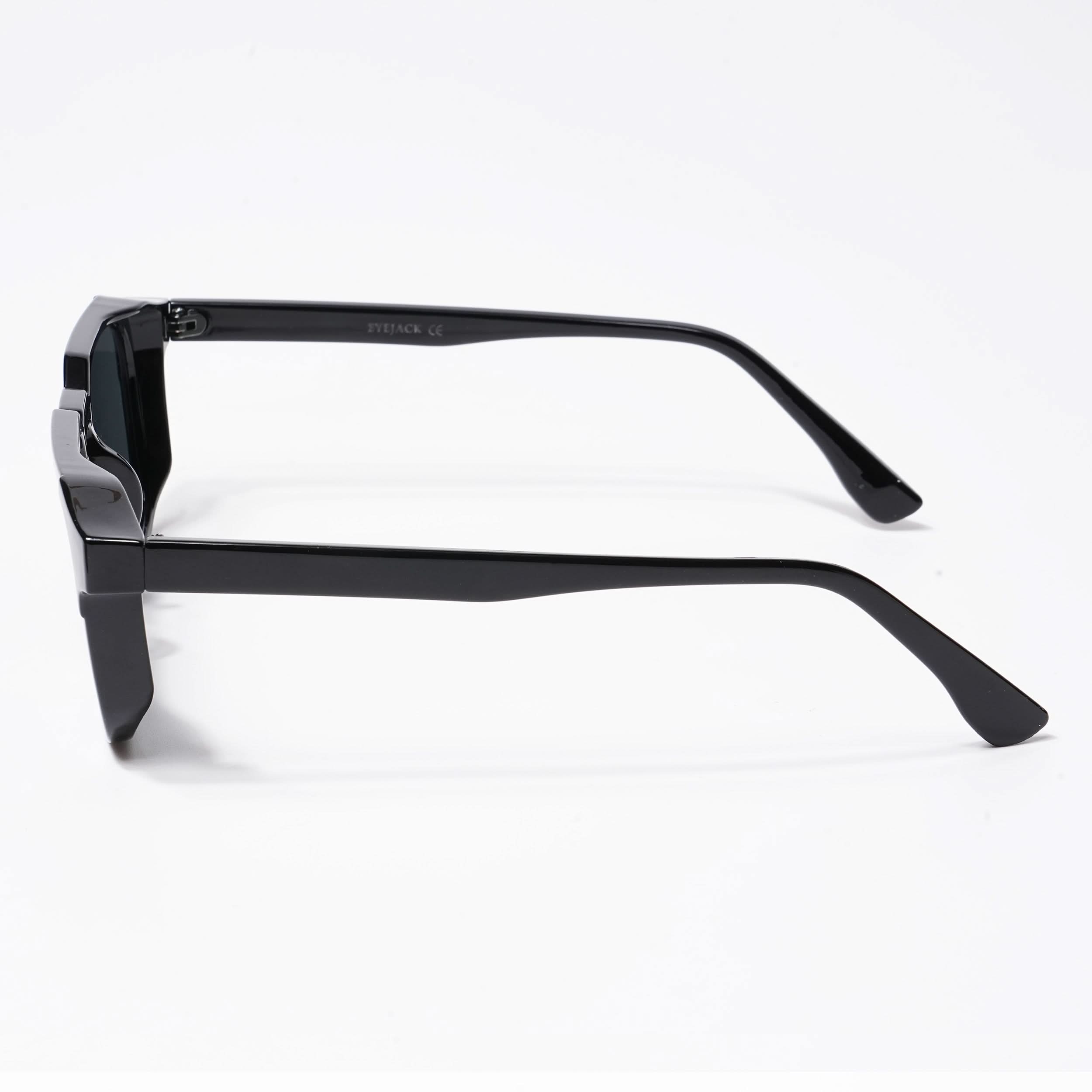 Eyejack Square Sunglasses for Men & Women (Black Lens | Shine