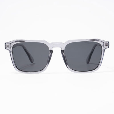 Eyejack Square Sunglasses for Men & Women (Black Lens | Transparent Grey Frame - 89133CL548-C2)