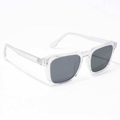 Eyejack Square Sunglasses for Men & Women (Black Lens | Transparent Frame - 89133CL549-C3)