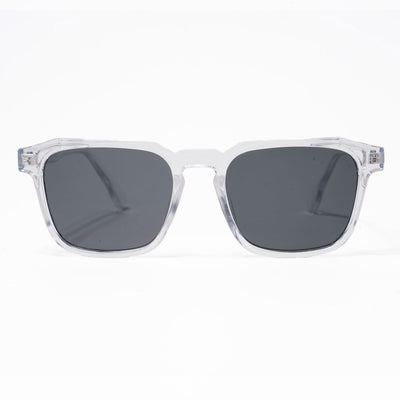 Eyejack Square Sunglasses for Men & Women (Black Lens | Transparent Frame - 89133CL549-C3)