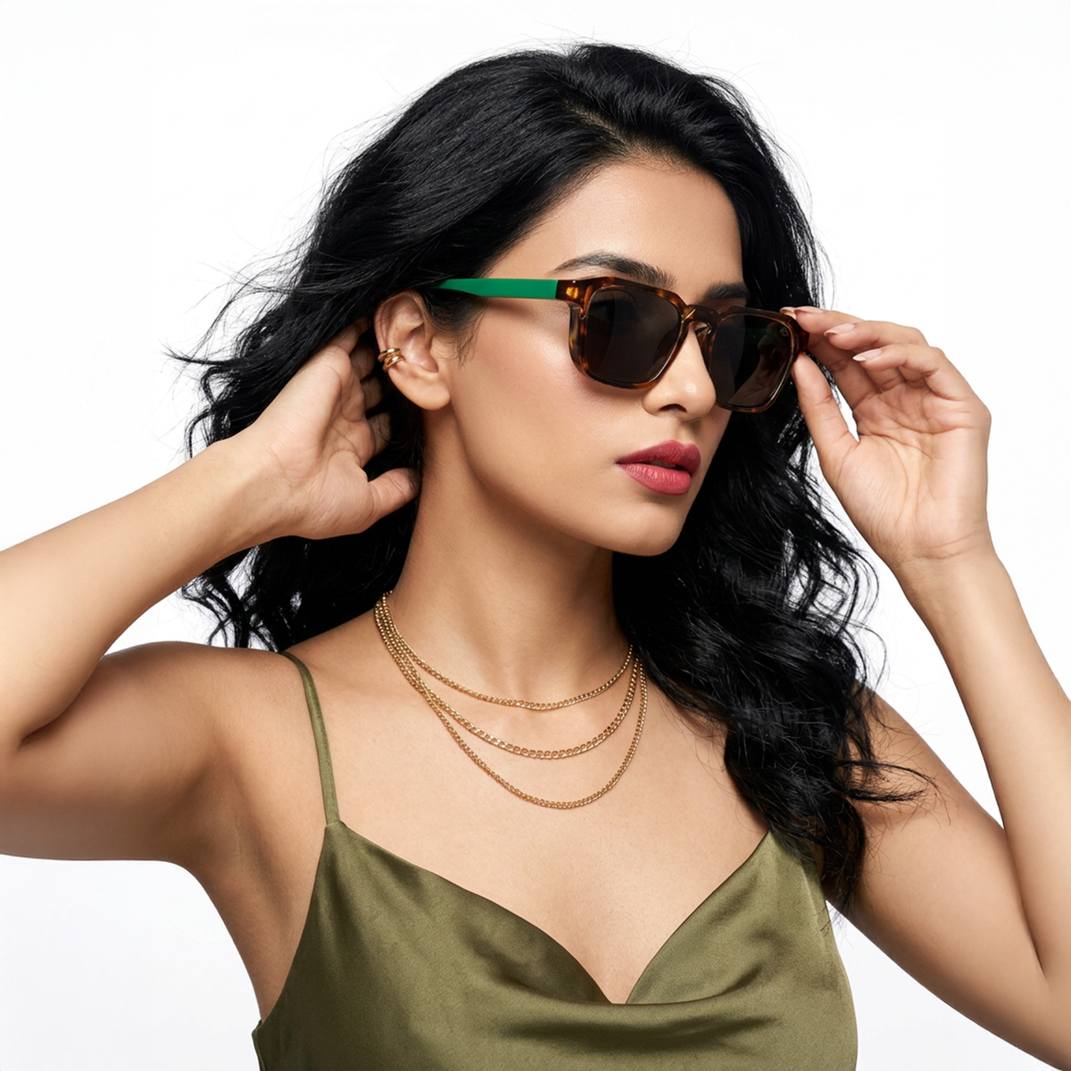 Eyejack Square Sunglasses for Men & Women (Black Lens | Demi Brown Frame - 89133CL550-C4)