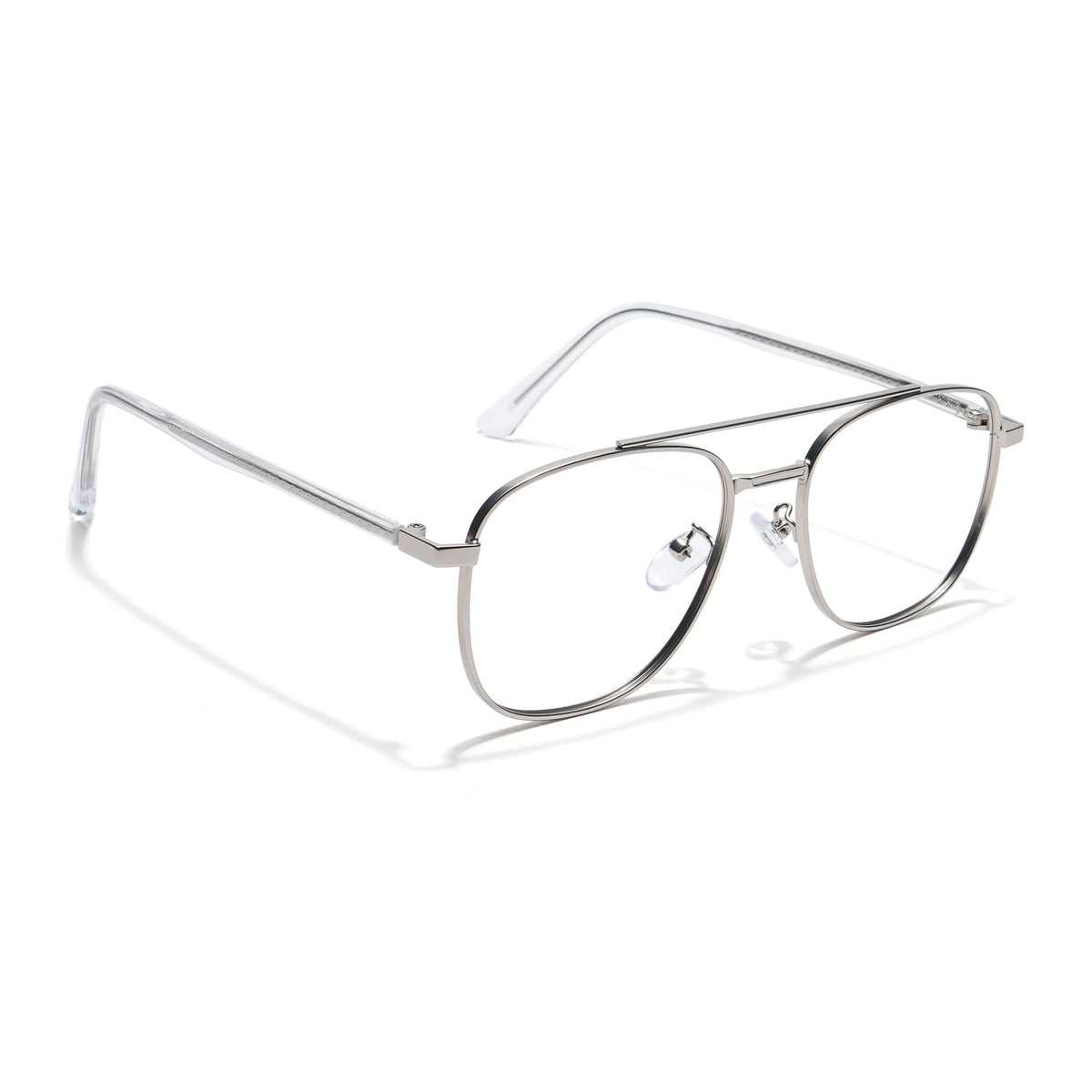 Eyejack Photochromic Silver Wayfarer Eyeglasses for Men & Women (9002CL736-C2)