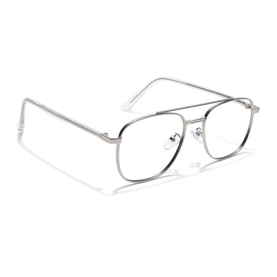 Eyejack Photochromic Silver Wayfarer Eyeglasses for Men & Women (9002CL736-C2)