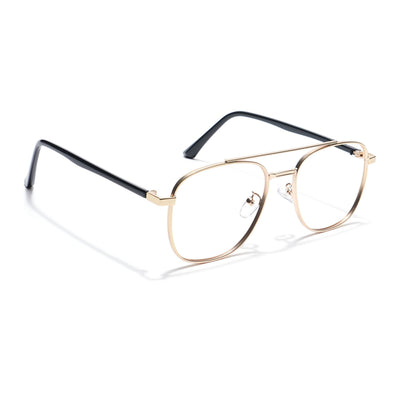 Eyejack Photochromic Golden Wayfarer Eyeglasses for Men & Women (9002CL737-C3)