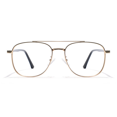 Eyejack Photochromic Golden Wayfarer Eyeglasses for Men & Women (9002CL737-C3)