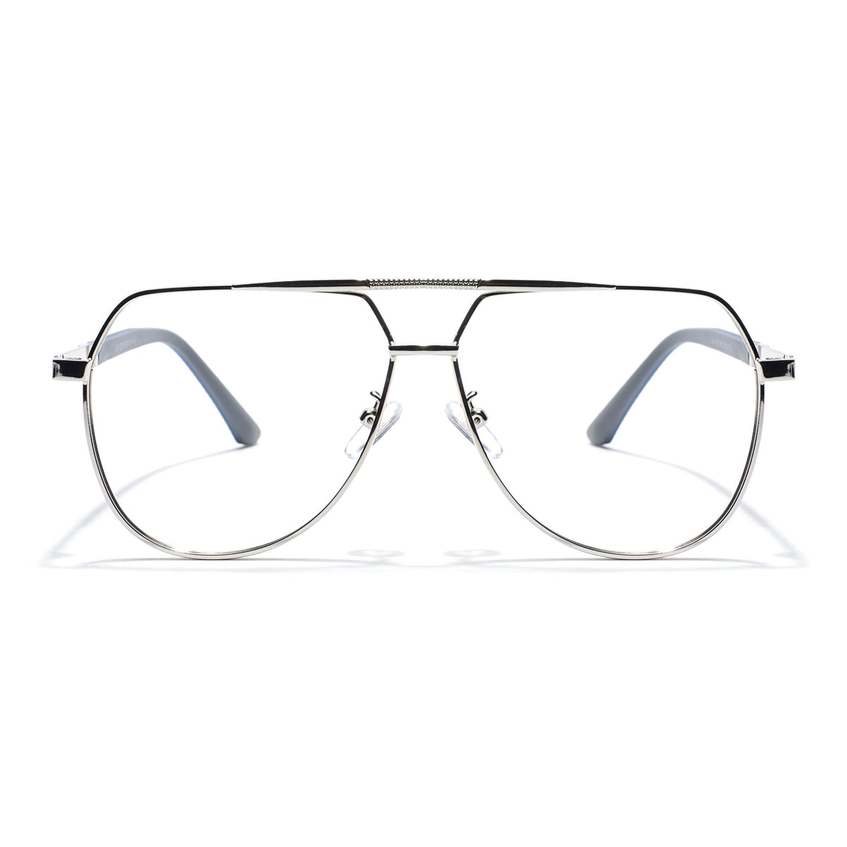 Eyejack Photochromic Silver Aviator Eyeglasses for Men & Women (9008CL739-C2)